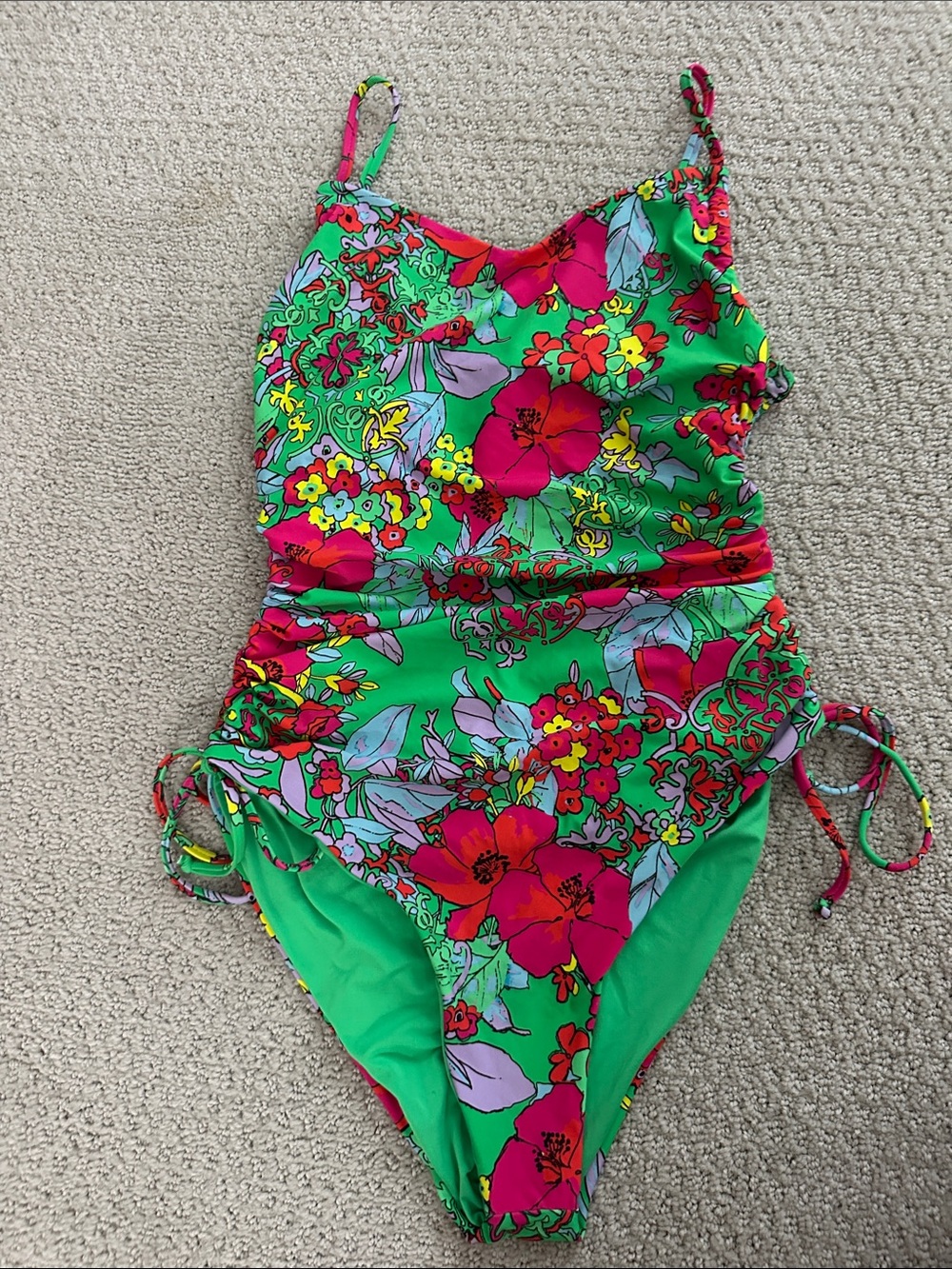 Roller Rabbit Green Floral One-Piece Swimsuit